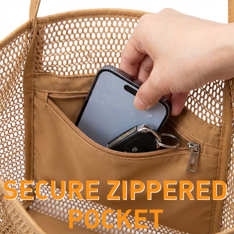 👜 OFFRE SPÉCIALE : 50% DE RÉDUCTION ! 🌴 Sac à Bandoulière Décontracté pour Femme en Maille Résistante – Grande Capacité, Fond Solide & Poche Zippée 🏖️
