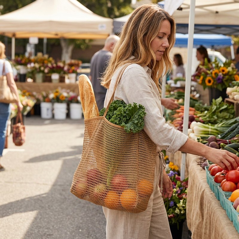 👜 OFFRE SPÉCIALE : 50% DE RÉDUCTION ! 🌴 Sac à Bandoulière Décontracté pour Femme en Maille Résistante – Grande Capacité, Fond Solide & Poche Zippée 🏖️