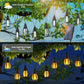 Nouvelles guirlandes LED solaires IP65, style flamme, étanches, pour une utilisation en extérieur, avec capteur, pour jardins, cours et camping, angle de faisceau à 360°