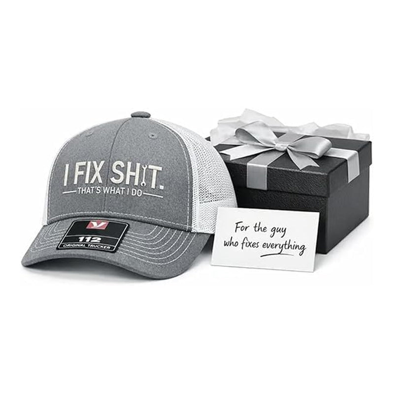 🔥 Nouveauté 2026 et en vente 🔥 Casquette trucker mesh brodée « I Fix Shit » – Respirante, parfaite pour l'extérieur et le soleil 🧢☀️