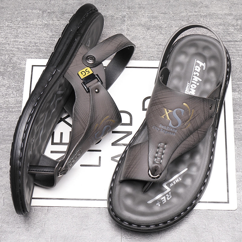 📢📢50 % DE RÉDUCTION✨Sandales d'extérieur en cuir souple et respirant pour homme, tailles fortes🚶‍♂️