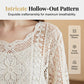 👚 50% DE RÉDUCTION! 🌼 Chemise Couvrance Crochet – Dentelle Ajourée, Manches Évasées & Style Boho Parfait Pour La Plage 🌴