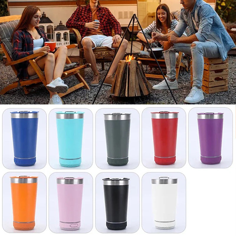 🍺50% DE RÉDUCTION MAINTENANT🎵Chope à bière audio Bluetooth avec ouvre-bouteille – Haut-parleur intégré, lumières LED et parfait pour les fêtes et les cadeaux 🎁