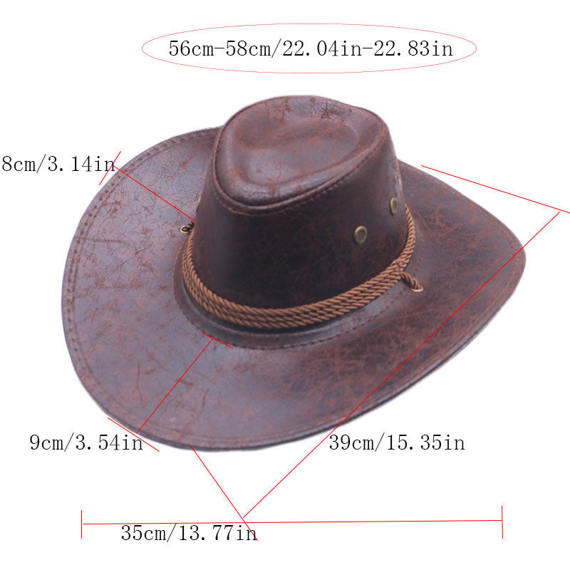 🎉 Soldes 2026 — Plus de 36 000 ventes !🤠 Chapeau de Cowboy Vintage à Large Bord & Lanière 🌵