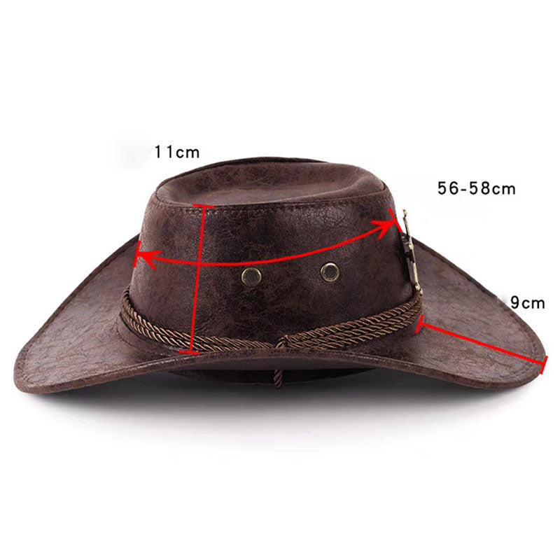 🎉 Soldes 2026 — Plus de 36 000 ventes !🤠 Chapeau de Cowboy Vintage à Large Bord & Lanière 🌵