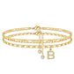 Bracelet de cheville dorée superposé pour femmes