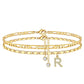 Bracelet de cheville dorée superposé pour femmes
