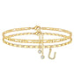 Bracelet de cheville dorée superposé pour femmes