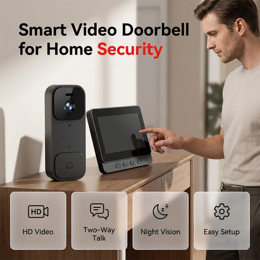 📢📢40% DE RÉDUCTION !! ⏰ Sonnette vidéo intelligente avec écran 4,3" – Surveillance en temps réel et communication bidirectionnelle 🏡💖