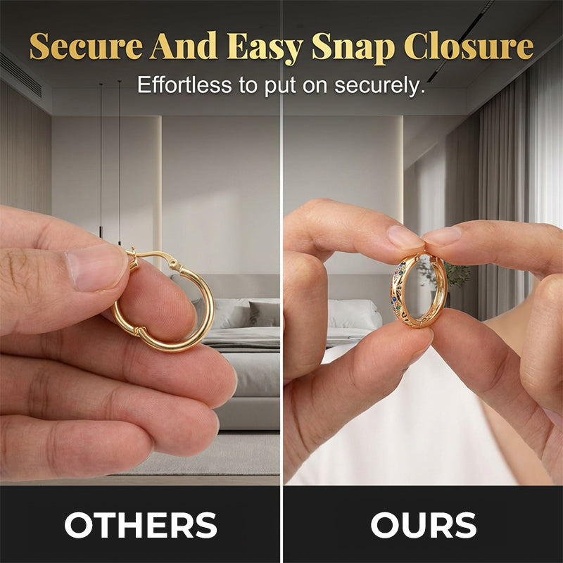 📢📢50% DE RÉDUCTION !! ⏰Boucles d'oreilles créoles creuses ornées de zircons étincelants