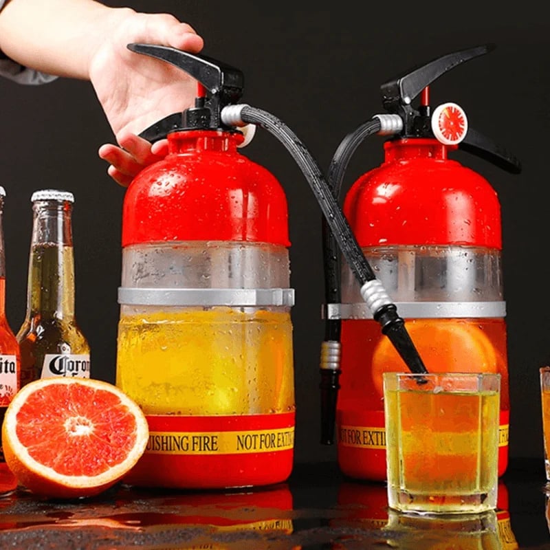 ⏰Populaire seau à bière en forme d'extincteur – Système de distribution à pression manuelle – Idéal pour les matchs en public et les soirées football🍻⚽
