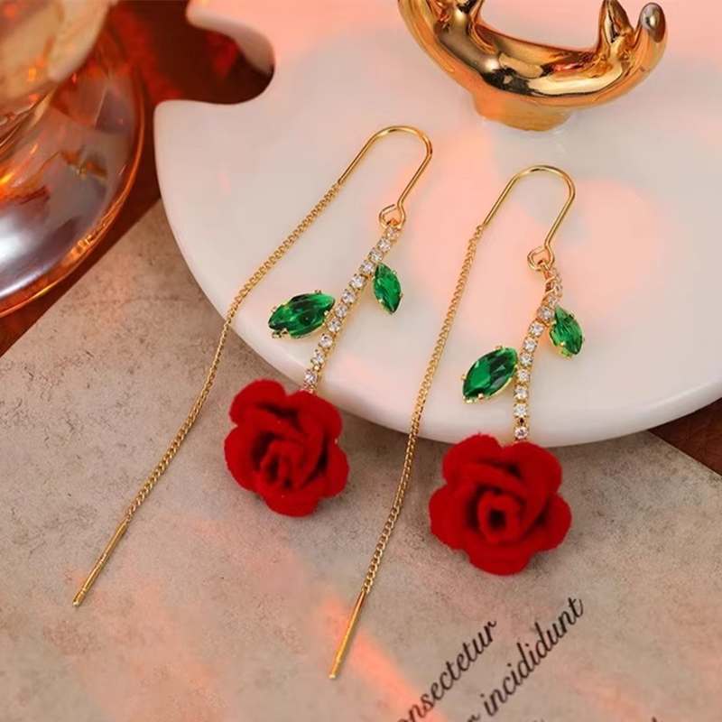 💐Boucles Tige Cristal – Élégance Quotidienne & Look Féminin🦢🌸