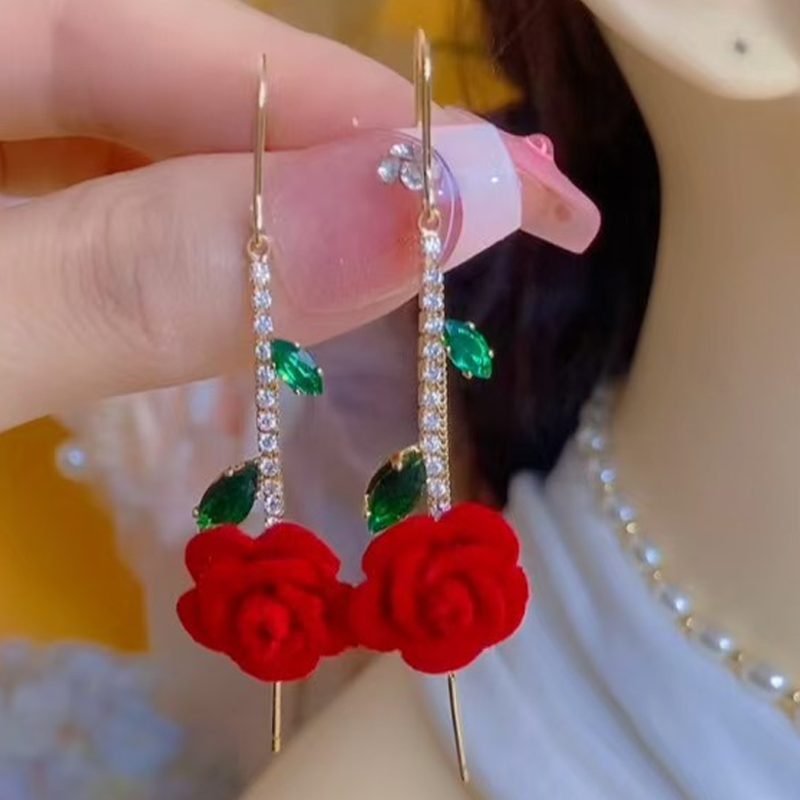 💐Boucles Tige Cristal – Élégance Quotidienne & Look Féminin🦢🌸