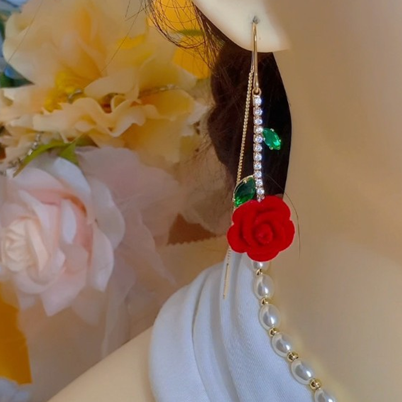 💐Boucles Tige Cristal – Élégance Quotidienne & Look Féminin🦢🌸