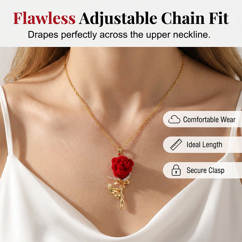 ⏳Offre Spéciale Limité dans le Temps⏰Pendentif Rose Rouge Élégant – Design Délicat, Hypoallergénique & Parfait pour l'Élégance Quotidienne ou en Cadeau✨