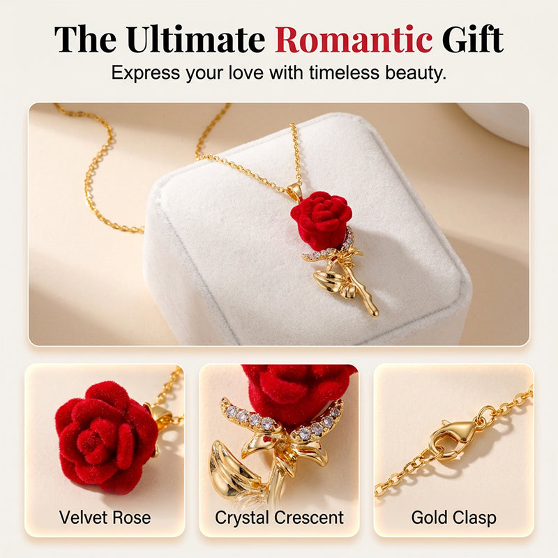 ⏳Offre Spéciale Limité dans le Temps⏰Pendentif Rose Rouge Élégant – Design Délicat, Hypoallergénique & Parfait pour l'Élégance Quotidienne ou en Cadeau✨