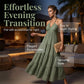 👗50 % de réduction + livraison gratuite à partir de 2 articles ! 🚚💨Robe longue à volants, dos nu et col licou pour femme