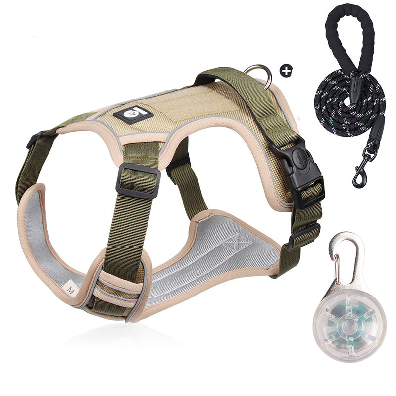 📢📢50 % DE RÉDUCTION !! ⏰Harnais anti-traction pour chien avec laisse et collier à LED