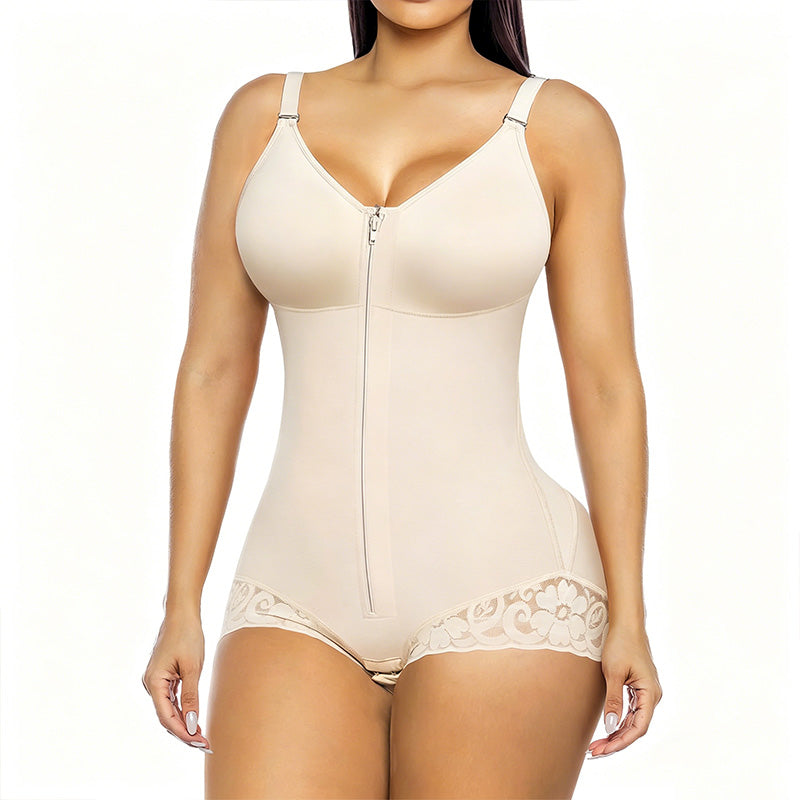 💪Body Gainant Zippé pour Femme – Contrôle Ventre & Soutien 360°🩱