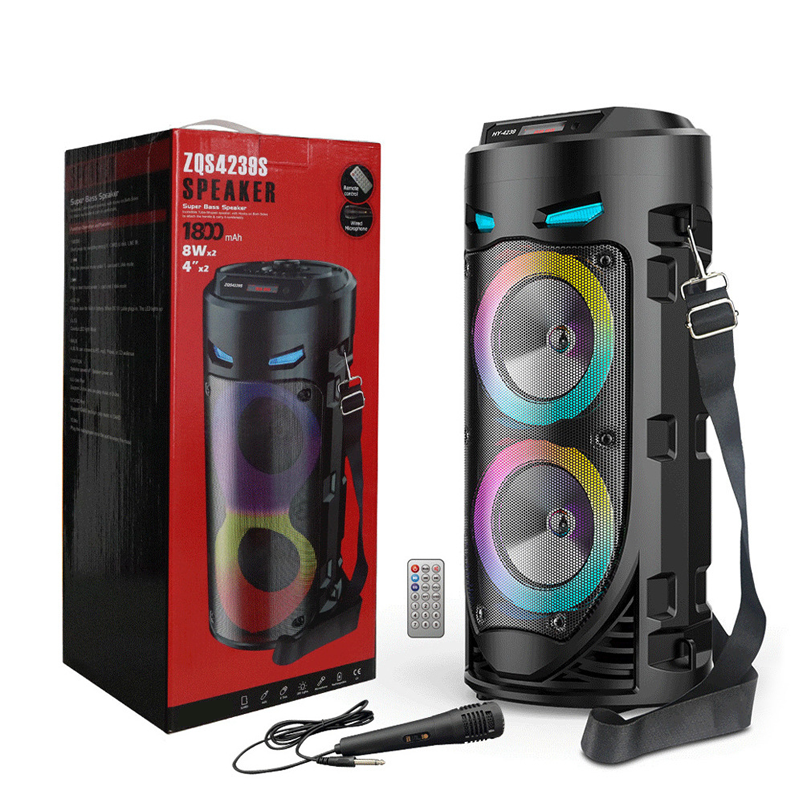 🔊PROMO -50%✨Enceinte Bluetooth Portable 16W – RGB Dynamique Rythme Musique, Micro Filaire Karaoké Inclus, Sangle Réglable, Plein Air Fêtes Camping · Bluetooth 10m · 1800mAh 🎵