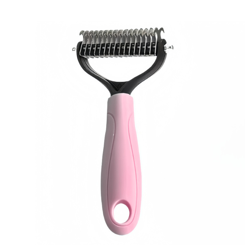 🐾🧹PROMO -50%🐶Peigne de Toilettage Double Face pour Chiens & Chats – Brosse Douce, 2 Tailles (Bleu/Rose)
