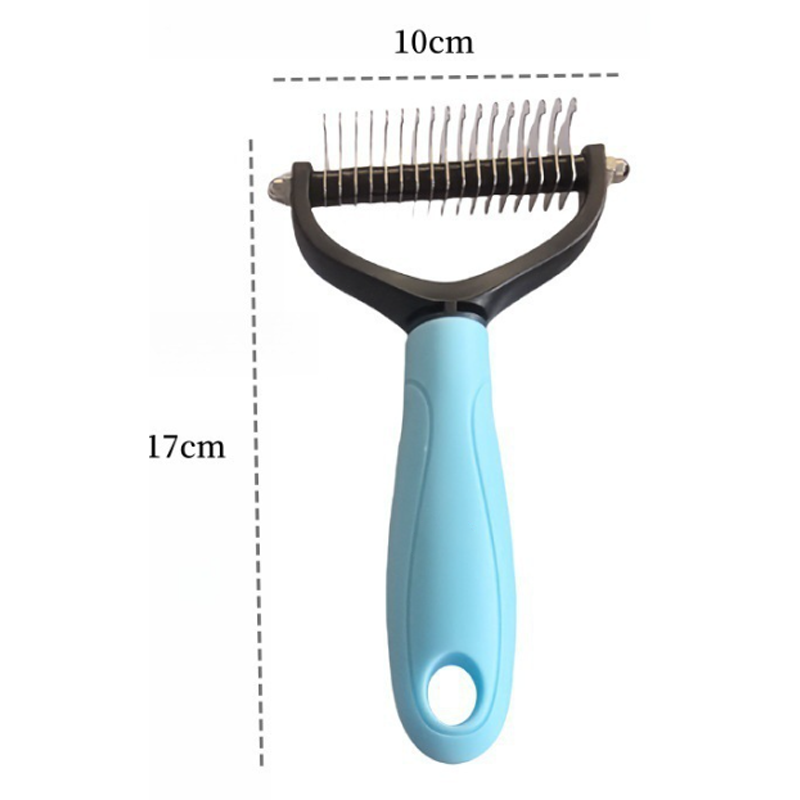 🐾🧹PROMO -50%🐶Peigne de Toilettage Double Face pour Chiens & Chats – Brosse Douce, 2 Tailles (Bleu/Rose)