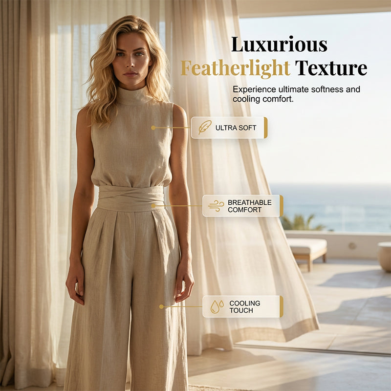 👗 50% DE RÉDUCTION ⏰ Ensemble 2 pièces – Haut & pantalon à jambes larges – Tissu fluide, coupe élégante – parfait pour l’été, les voyages ou un look chic au quotidien ✨🌸👖