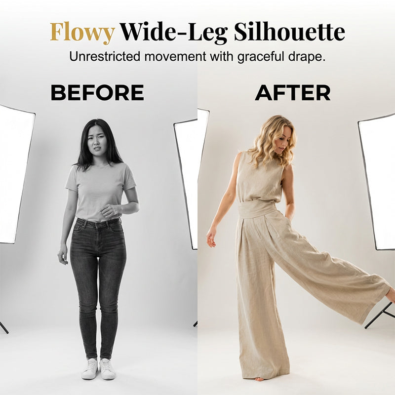 👗 50% DE RÉDUCTION ⏰ Ensemble 2 pièces – Haut & pantalon à jambes larges – Tissu fluide, coupe élégante – parfait pour l’été, les voyages ou un look chic au quotidien ✨🌸👖