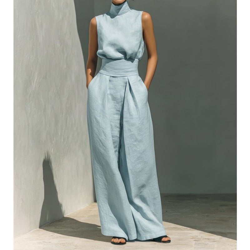 👗 50% DE RÉDUCTION ⏰ Ensemble 2 pièces – Haut & pantalon à jambes larges – Tissu fluide, coupe élégante – parfait pour l’été, les voyages ou un look chic au quotidien ✨🌸👖