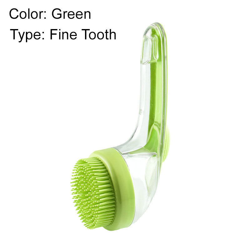 📢📢50 % DE RÉDUCTION !! ⏰Brosse de bain pour animaux de compagnie avec long manche et distributeur de shampoing