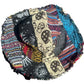 Chapeau en chanvre patchwork multicolore en forme de champignon avec poche