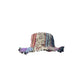 Chapeau en chanvre patchwork multicolore en forme de champignon avec poche