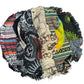 Chapeau en chanvre patchwork multicolore en forme de champignon avec poche