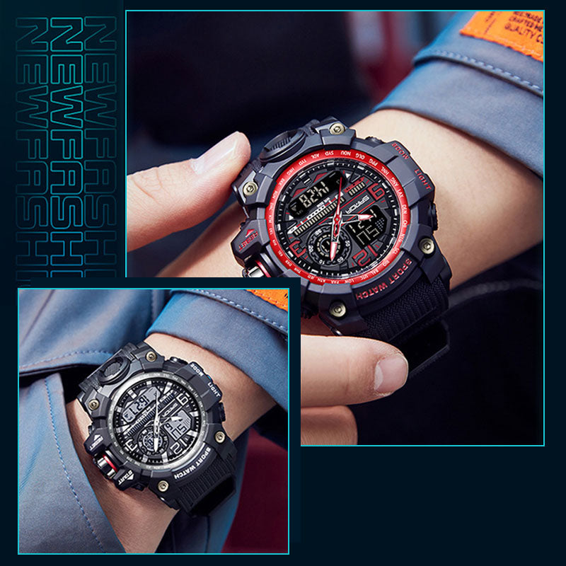 Montre Tendance Lumineuse Multifonctionnelle Étanche pour Hommes
