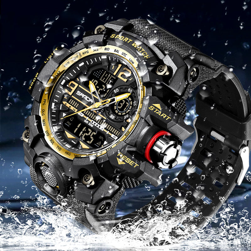 Montre Tendance Lumineuse Multifonctionnelle Étanche pour Hommes