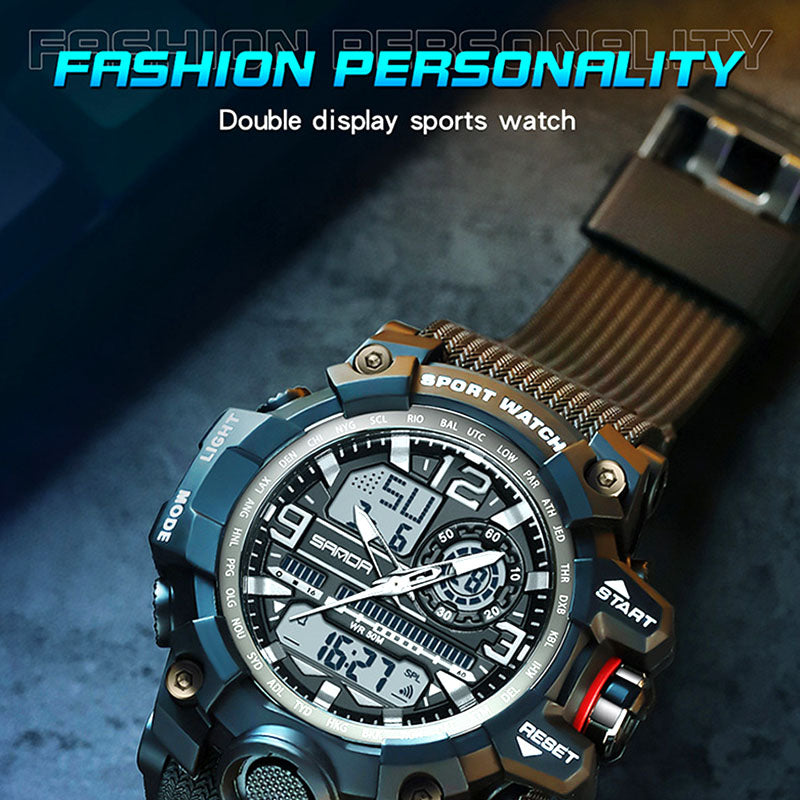 Montre Tendance Lumineuse Multifonctionnelle Étanche pour Hommes