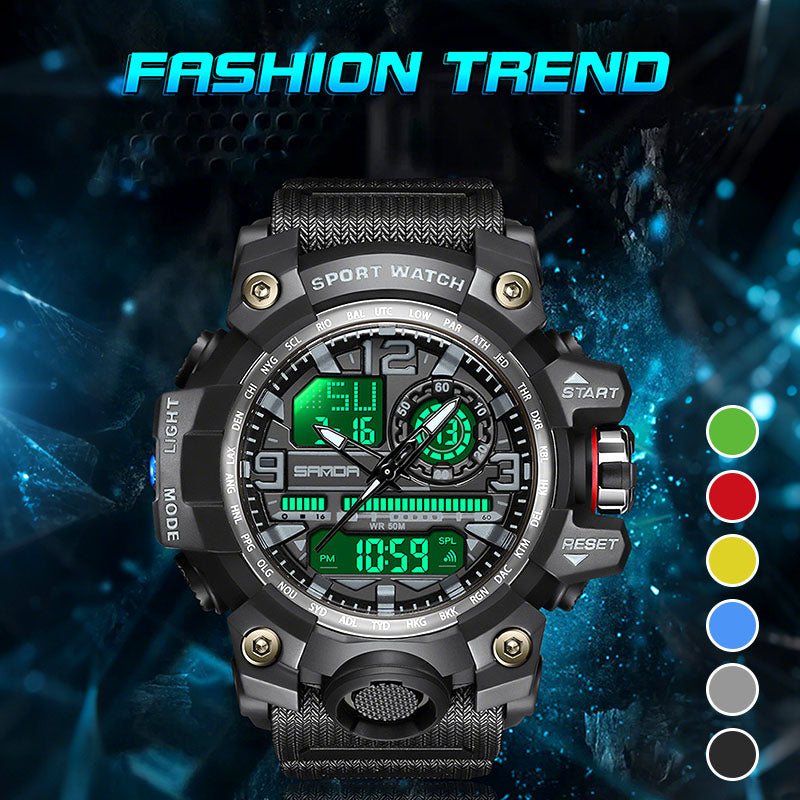 Montre Tendance Lumineuse Multifonctionnelle Étanche pour Hommes