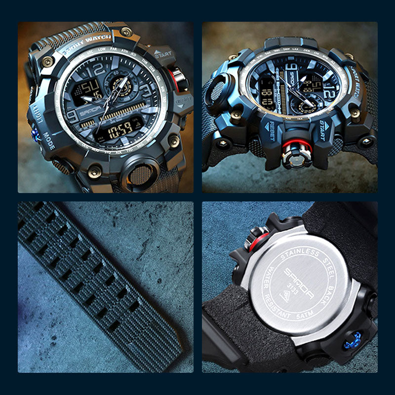 Montre Tendance Lumineuse Multifonctionnelle Étanche pour Hommes