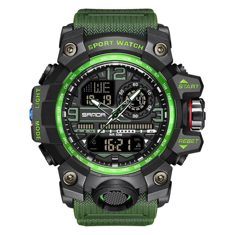 Montre Tendance Lumineuse Multifonctionnelle Étanche pour Hommes