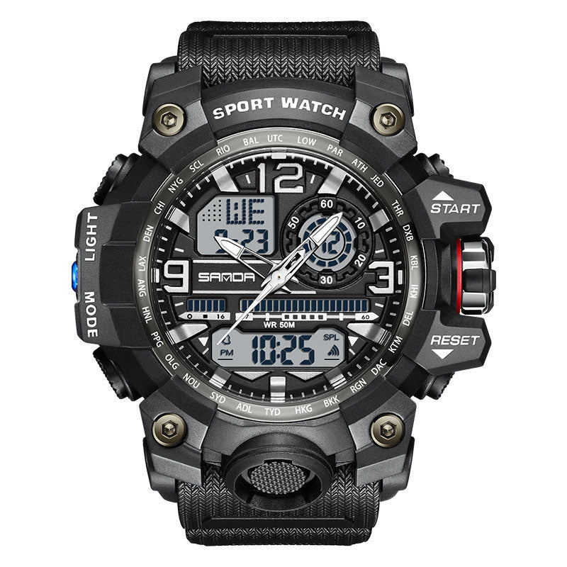 Montre Tendance Lumineuse Multifonctionnelle Étanche pour Hommes