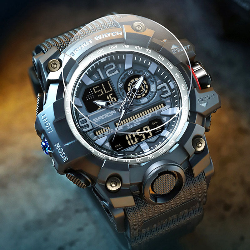 Montre Tendance Lumineuse Multifonctionnelle Étanche pour Hommes