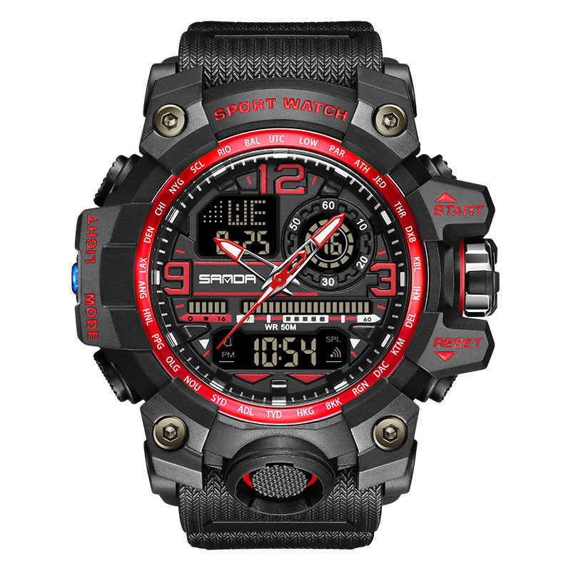 Montre Tendance Lumineuse Multifonctionnelle Étanche pour Hommes