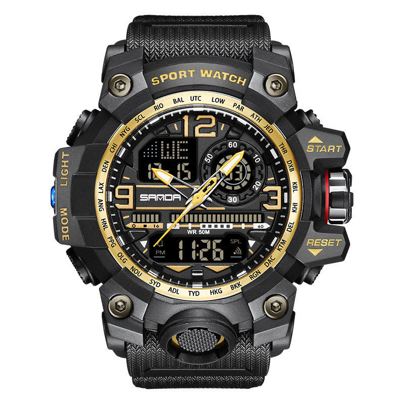 Montre Tendance Lumineuse Multifonctionnelle Étanche pour Hommes