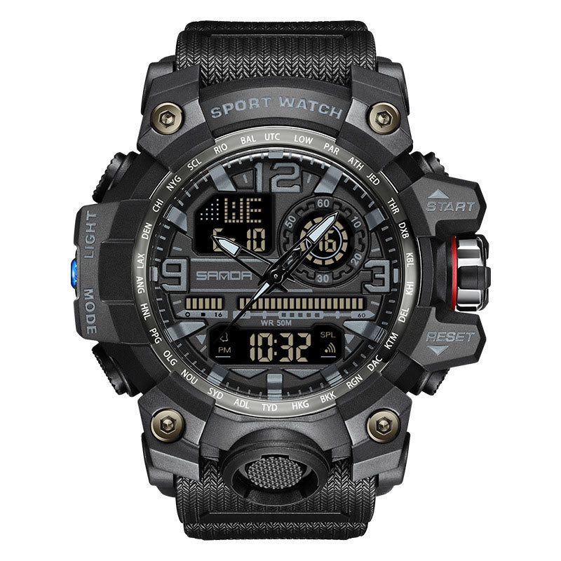 Montre Tendance Lumineuse Multifonctionnelle Étanche pour Hommes