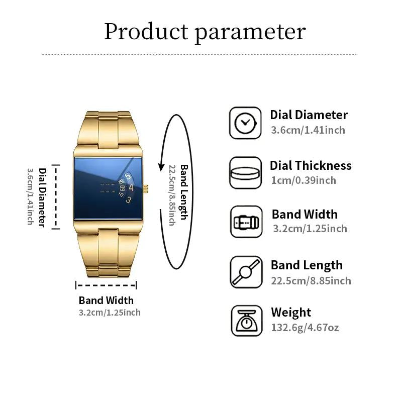 📢📢50 % DE RÉDUCTION !! ⏰Montre à quartz pour homme, cadran carré