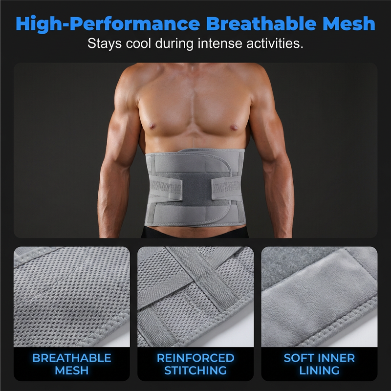 🛡️Ceinture de Maintien Lombaire ✅ Sangles Doubles & Tension Réglable | Respirante et Confortable 🩹