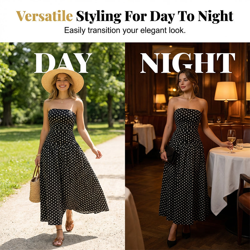 Robe bustier à pois tendance pour femme