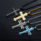 ✝️ PROMO LIMITÉE 50% DE RÉDUCTION ! ✨ Collier Croix du Notre Père pour Homme – Acier Titane, Gravure Complète & Design Superposé 🔥