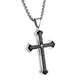 ✝️ PROMO LIMITÉE 50% DE RÉDUCTION ! ✨ Collier Croix du Notre Père pour Homme – Acier Titane, Gravure Complète & Design Superposé 🔥