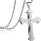 ✝️ PROMO LIMITÉE 50% DE RÉDUCTION ! ✨ Collier Croix du Notre Père pour Homme – Acier Titane, Gravure Complète & Design Superposé 🔥